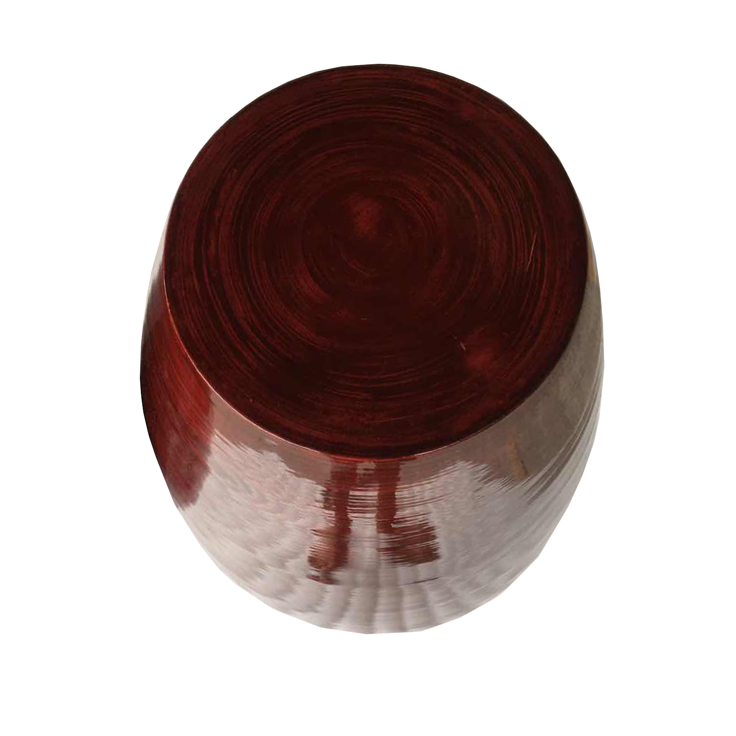 30" Red Lacquer Spun Bamboo Floor Vase - Image 5