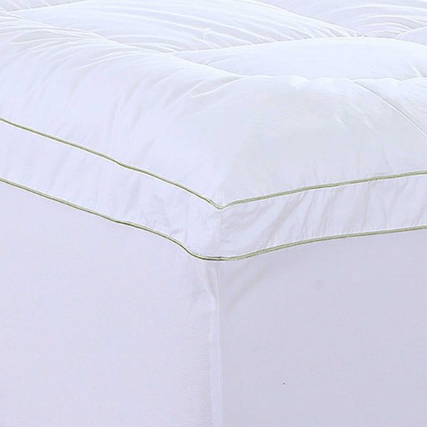 17" Square Quilted Accent Queen Piping Mattress Pad With Fitted Cover - Image 3