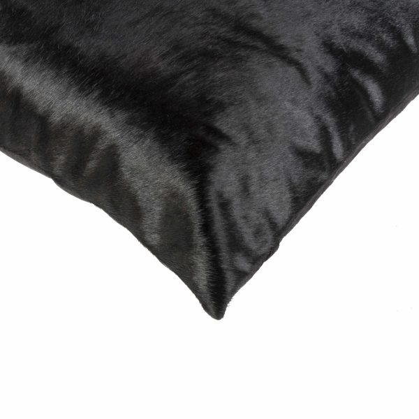 18" x 18" x 5" Black Cowhide  Pillow - Image 2