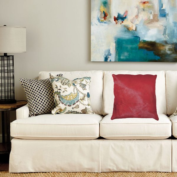 18" x 18" x 5" Firecracker Cowhide  Pillow - Image 3
