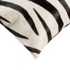 18" x 18" x 5" Zebra Black On Off White Cowhide  Pillow - Image 2