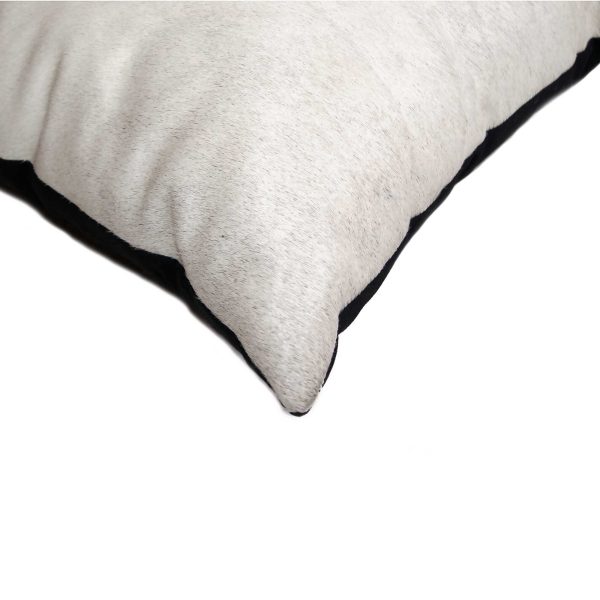 18" x 18" x 5" Off White Cowhide  Pillow - Image 2
