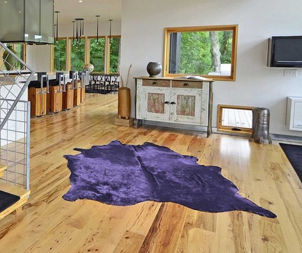 72" x 84" Purple Cowhide - Rug - Image 3