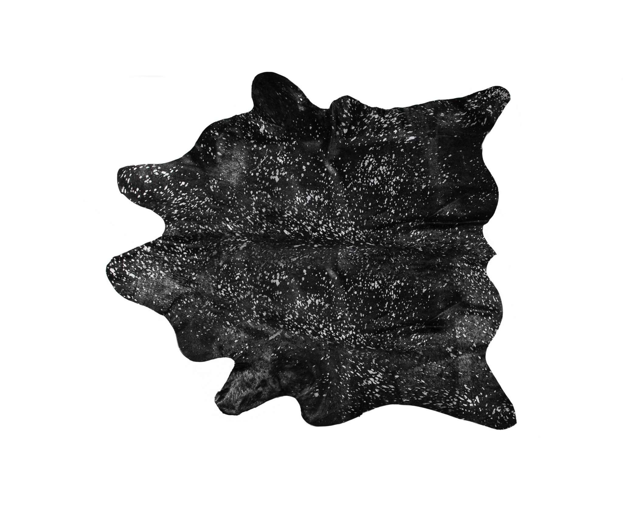 Black And Silver Cowhide Animal Print Area Rug - Image 4