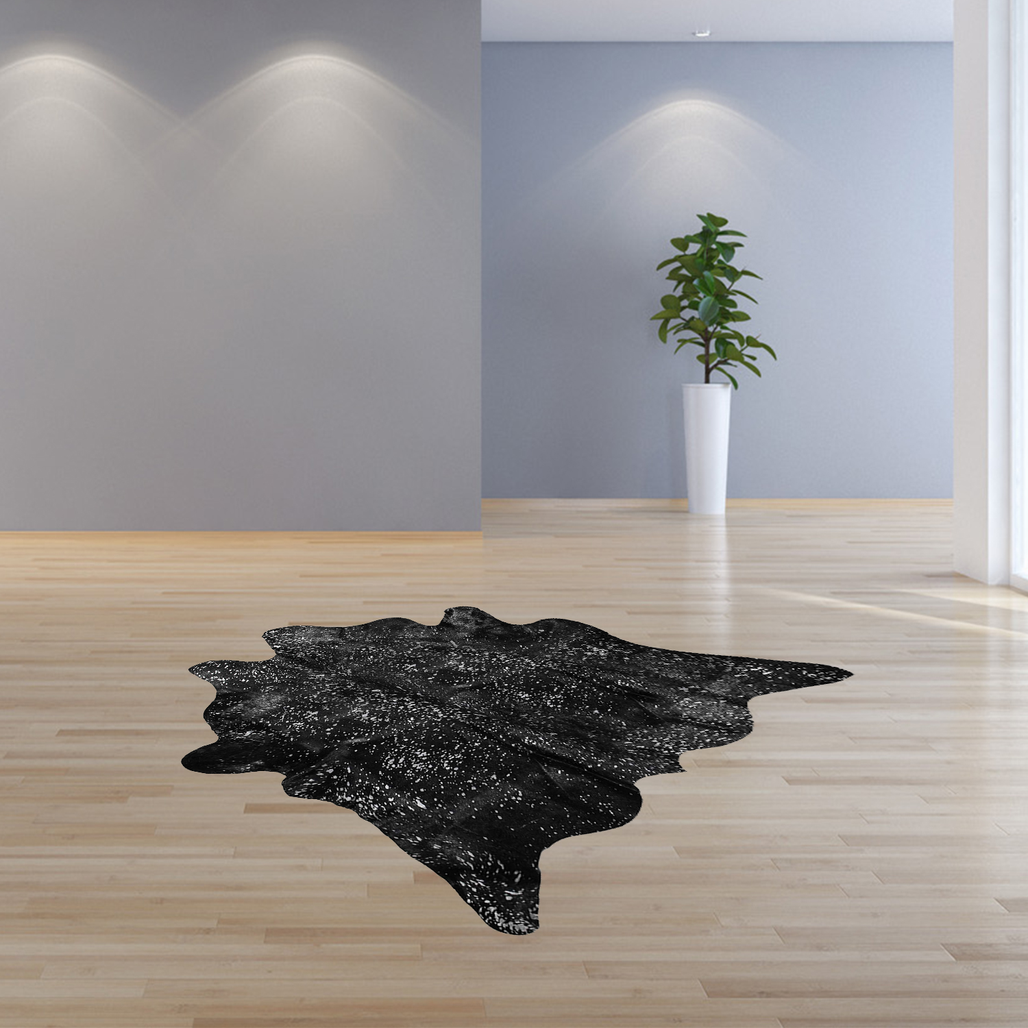72" x 84" Black and Gold Cowhide - Area Rug - Image 3