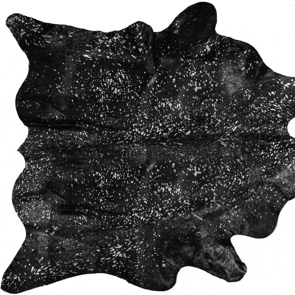 72" x 84" Black and Gold Cowhide - Area Rug - Image 5