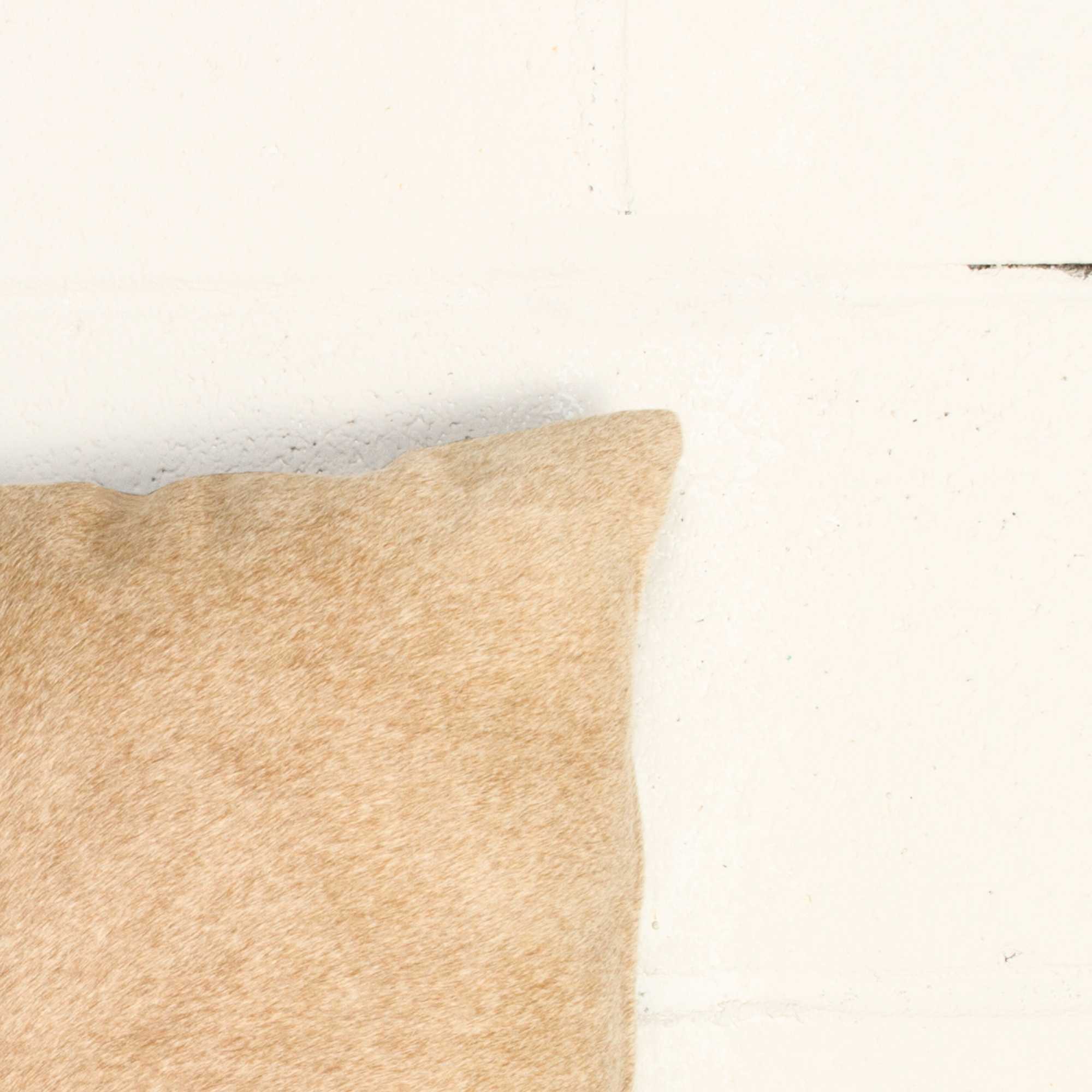 12" x 20" x 5" Tan Cowhide Pillow - Image 2