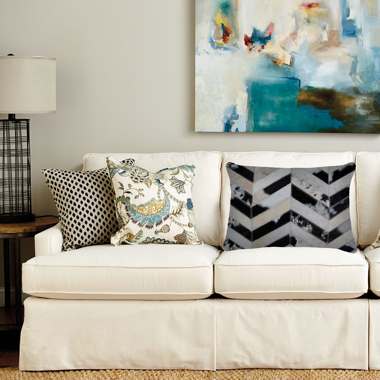 12" x 20" x 5" Tricolor Pillow - Image 3