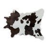 24" x 36" Chocolate And White Calfskin - Area Rug