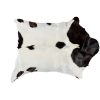 2' x 3' Natural Black and White Calfskin Area Rug