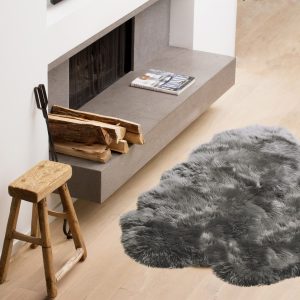 48" x 72" Gray Quattro Sheepskin Wool Area Rug