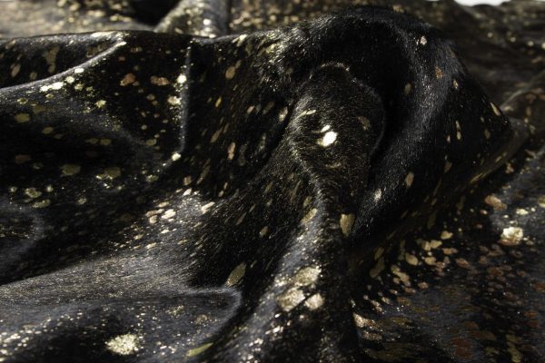60" x 84" Chocolate And Gold Cowhide - Area Rug - Image 2