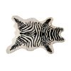 63" x 90" Zebra Black And White Print Area Rug