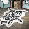 63" x 90" Zebra Black And White Print Area Rug - Image 3
