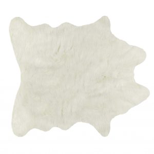 5' x 8' Super Soft Off White Faux Hide Area Rug