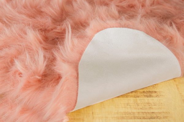 24" x 36" x 1.5" Dusty Rose Plush Faux Sheepskin Area Rug - Image 3