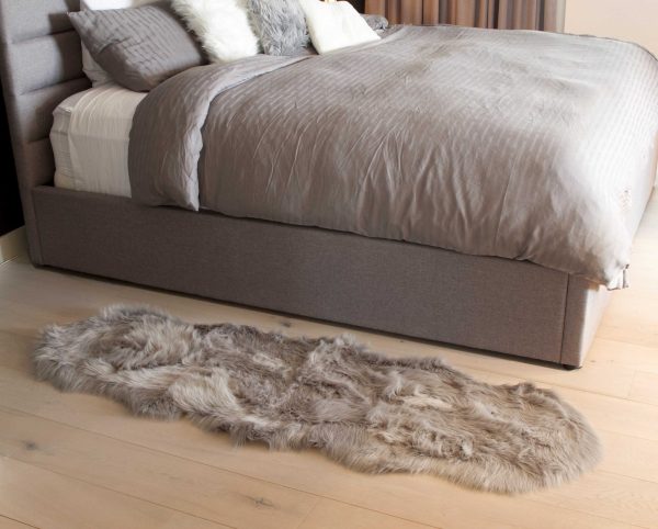 2" x 6" Gray Sheepskin Double - Area Rug - Image 3