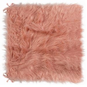 Set of 2 Cozy Mauve Rose Faux Fur Chair Pads