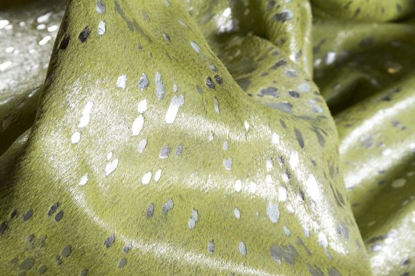 72" x 84" Lime and Silver Cowhide - Area Rug - Image 3