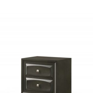 24" X 17" X 24" Antique Gray Rubber Wood Nightstand
