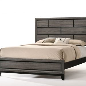 86" X 79" X 56" Weathered Gray Eastern King Bed