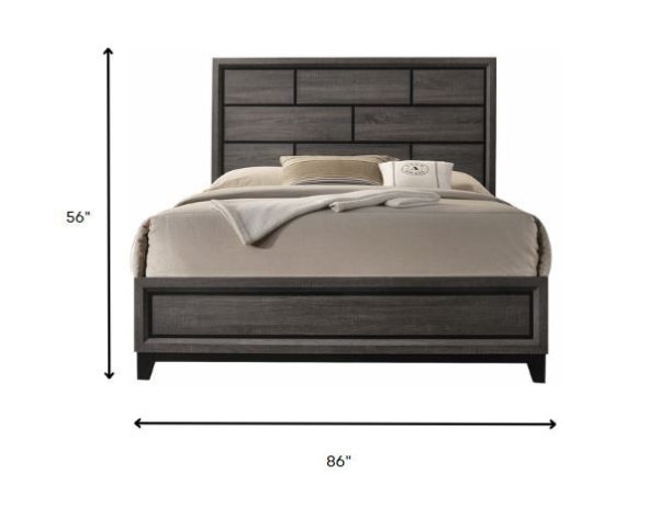 86" X 79" X 56" Weathered Gray Eastern King Bed - Image 4