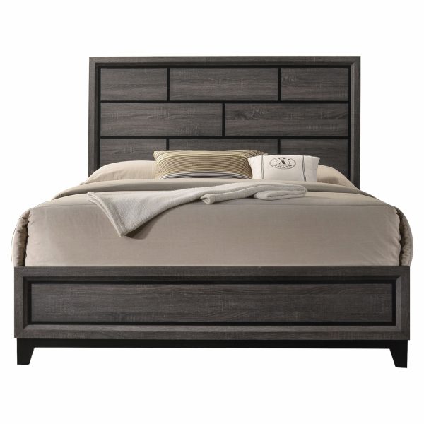 86" X 63" X 56" Queen Weathered Gray Paper Veneer Bed - Image 2