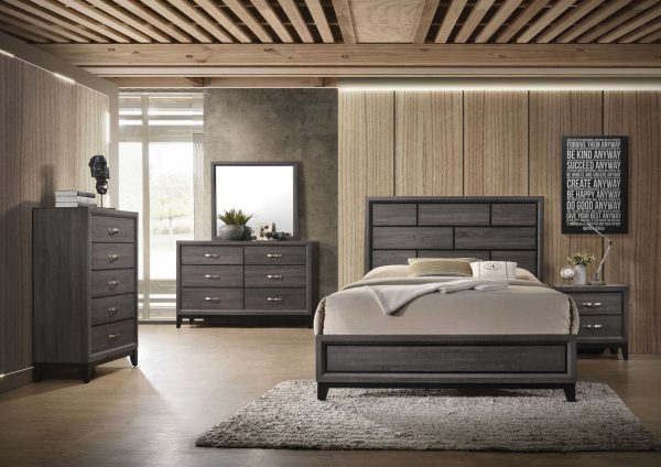 86" X 63" X 56" Queen Weathered Gray Paper Veneer Bed - Image 3
