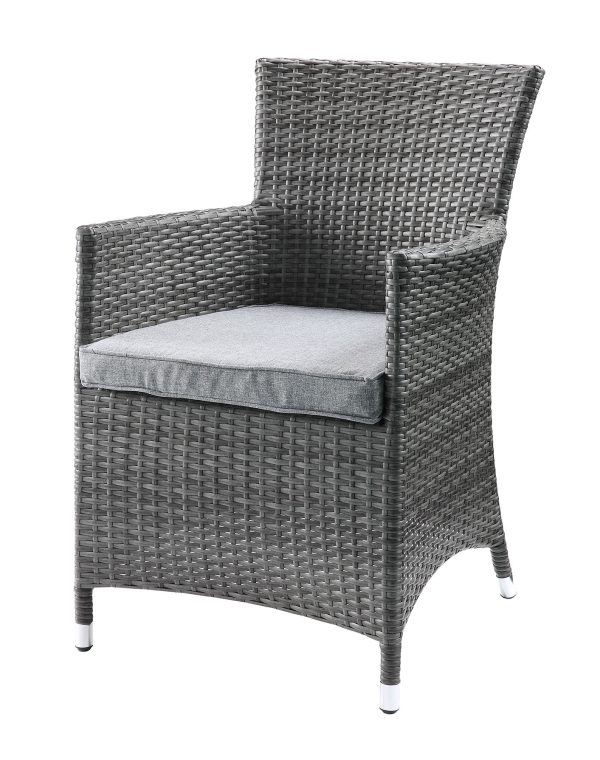 Updated Modern 3 Piece Gray Highback Wicker Patio Set - Image 2