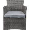 Updated Modern 3 Piece Gray Highback Wicker Patio Set - Image 3