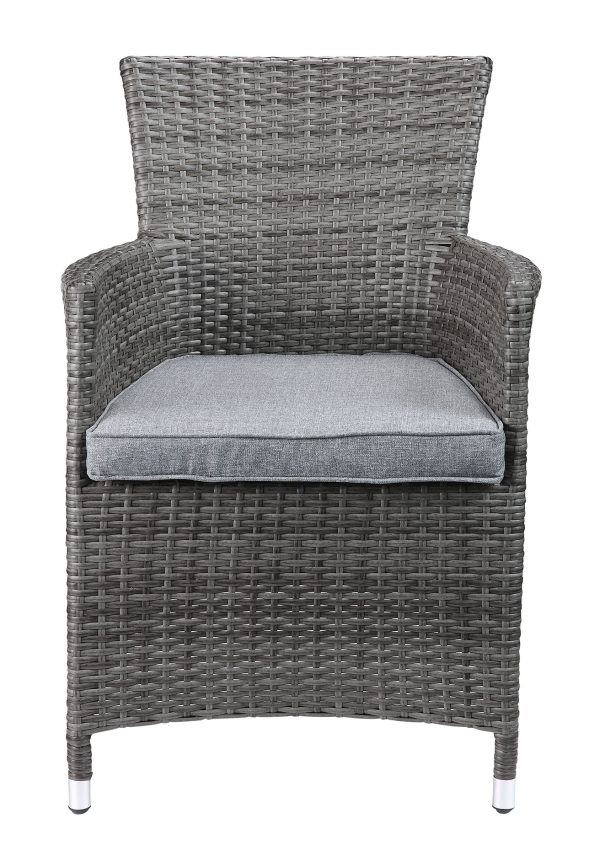 Updated Modern 3 Piece Gray Highback Wicker Patio Set - Image 3