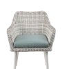Updated Modern 3 Piece Green and Tan Wicker Patio Set - Image 2