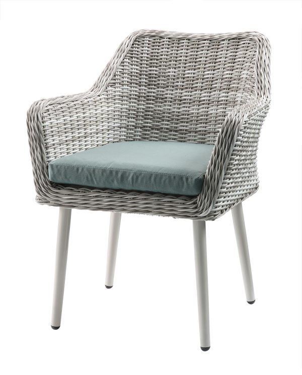 Updated Modern 3 Piece Green and Tan Wicker Patio Set - Image 3