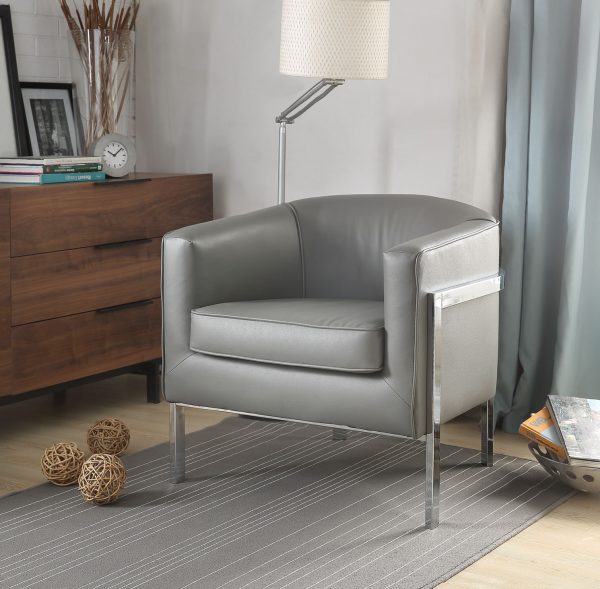 31" X 32" X 29" Gray Edgy Accent Chair - Image 3