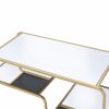 52" X 24" X 18" Gold And Clear Glass Metal Coffee Table - Image 4