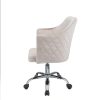 25" X 23" X 37" Champagne Velvet Office Chair - Image 4