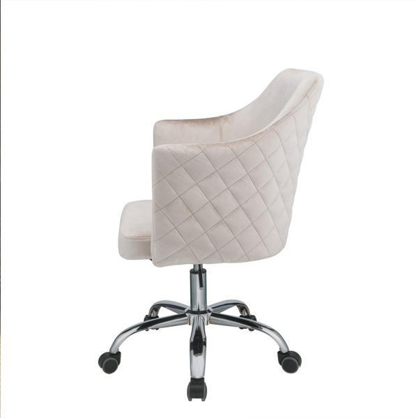 25" X 23" X 37" Champagne Velvet Office Chair - Image 4