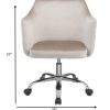 25" X 23" X 37" Champagne Velvet Office Chair - Image 5