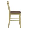 22" X 19.5" X 41.5" 2pc Buttermilk And Oak Counter Height Chair - Image 3