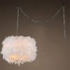 Finna 3-light Feathered 15-inch Chrome Swag Lamp - Image 2
