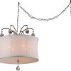 Felicity 5-light White Fabric 18-inch Bronze Swag Lamp