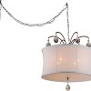 Felicity 5-light White Fabric 18-inch Bronze Swag Lamp - Image 4