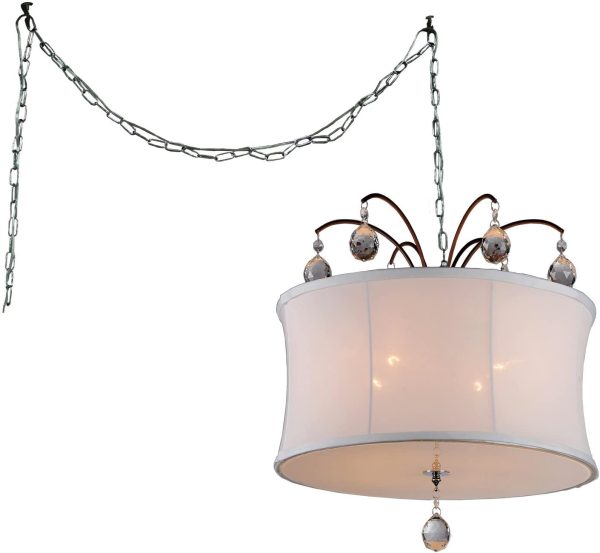 Felicity 5-light White Fabric 18-inch Bronze Swag Lamp - Image 4