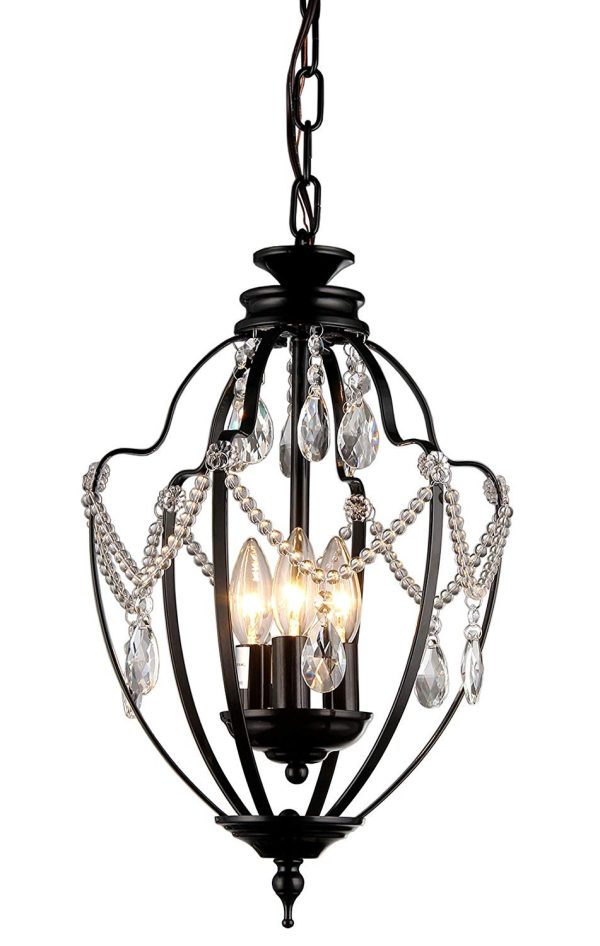 Kennedy 3-light Black-finish 11-inch Crystal Chandelier - Image 3