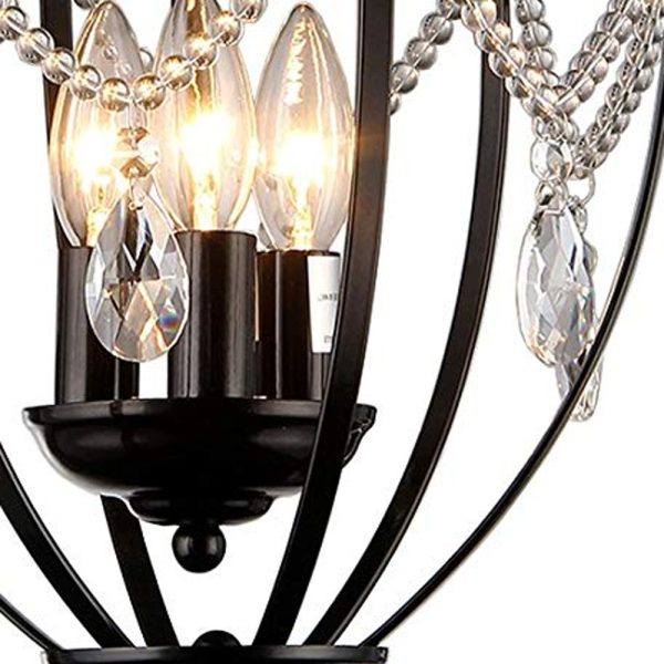 Kennedy 3-light Black-finish 11-inch Crystal Chandelier - Image 5