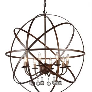 Jossie 8-light Crystal 30-inch Bronze-finish Chandelier