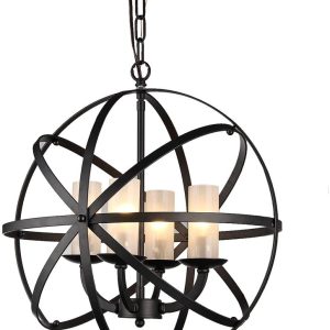 Mandisa 4-light Black-finish 18-inch Chandelier
