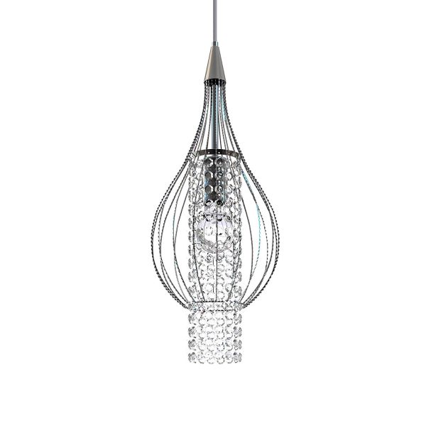Xyza 1-light Crystal 7.5-inch Chrome-finish Chandelier - Image 2