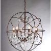 Edwards Antique Bronze and Crystal 24-inch Sphere Chandelier - Image 2