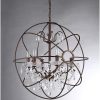 Edwards Antique Bronze and Crystal 24-inch Sphere Chandelier - Image 3